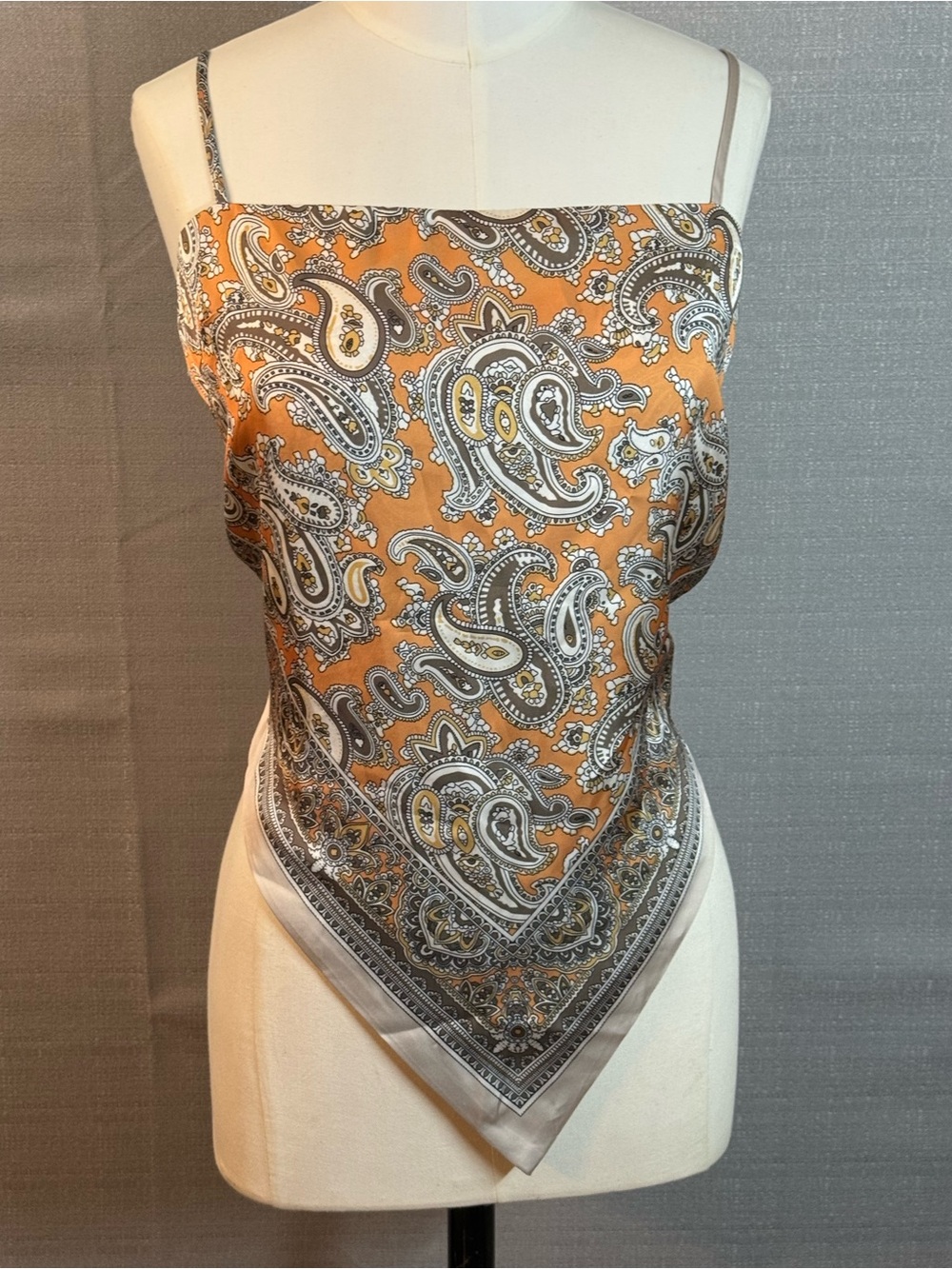 Paisley Orange Bandana Halter Camisole
